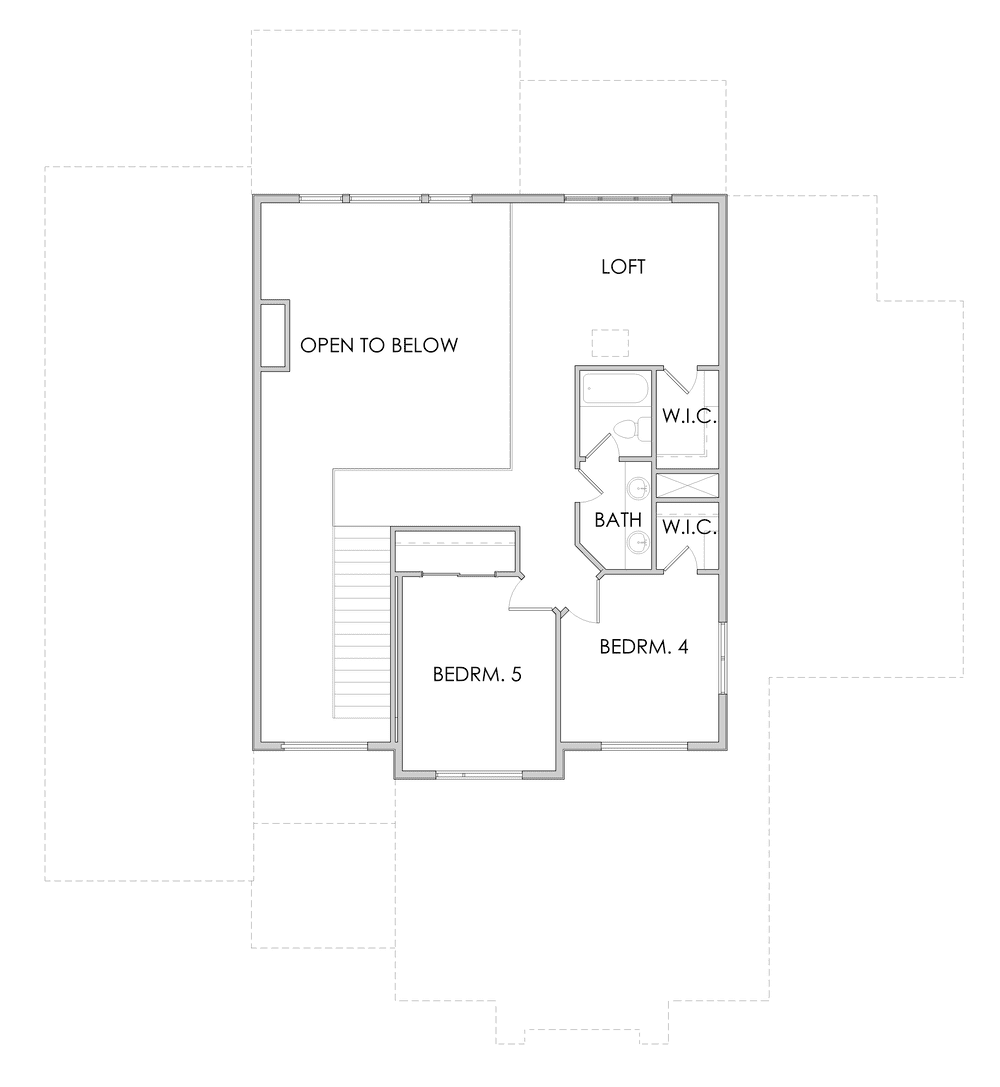 Atlanta floorplan upper floor blueprints by 10X Builders in Utah