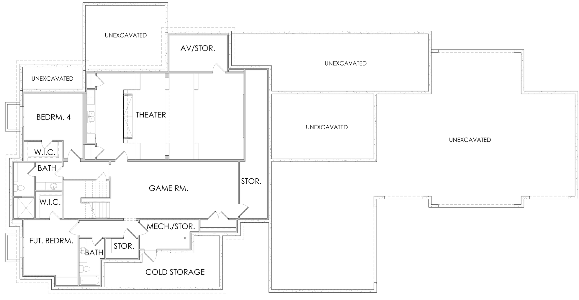 Oxford Custom Home Floor Plan Basement by 10X Builders in Utah County, Utah