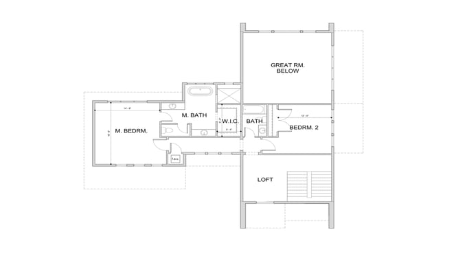 Svendborg upper floor plan. Utah custom home floor plan by 10X Builders