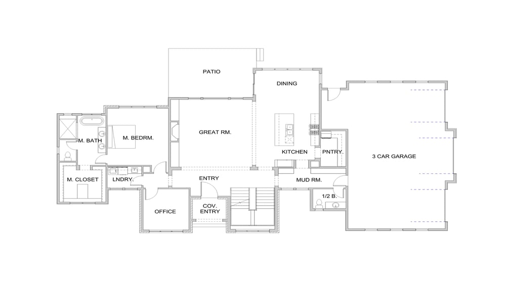 Valencia floor plan main floor. Utah custom home floor plan by 10X Builders