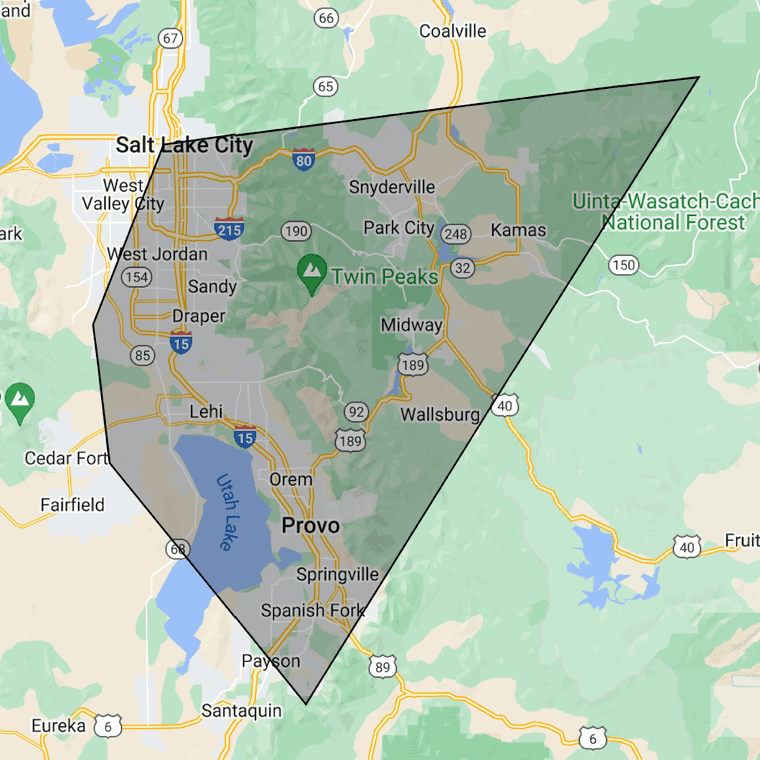 10X Service Area Map in Utah 