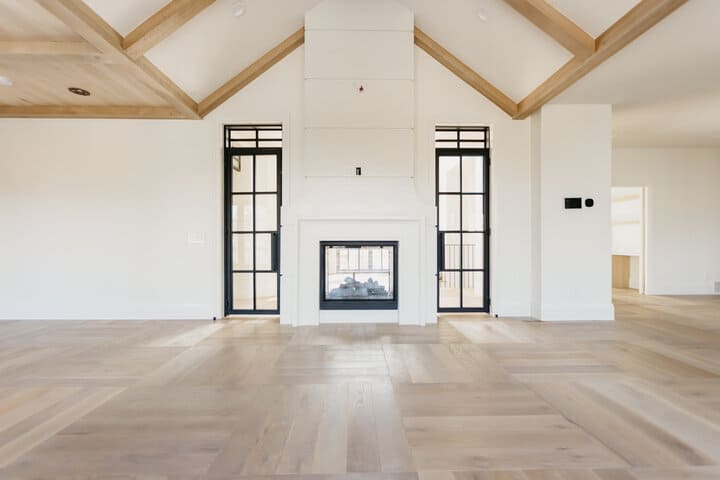 fireplace in custom home in Utah County by 10X Builders